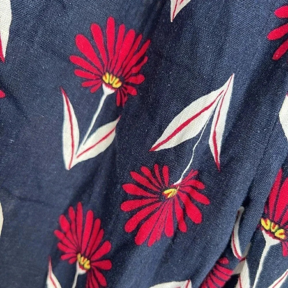 ModCloth Size S Navy Sleeveless Floral Tie Waist Wrap Crop Jumpsuit - Picture 5 of 6